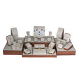 29-Piece Grey Linen W/ Wood Trim Jewelry Display Set