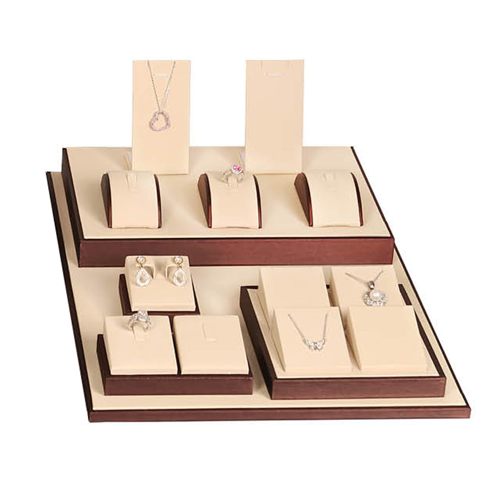 Luxury Beige & Brown Jewelry Display Set 28 Pieces