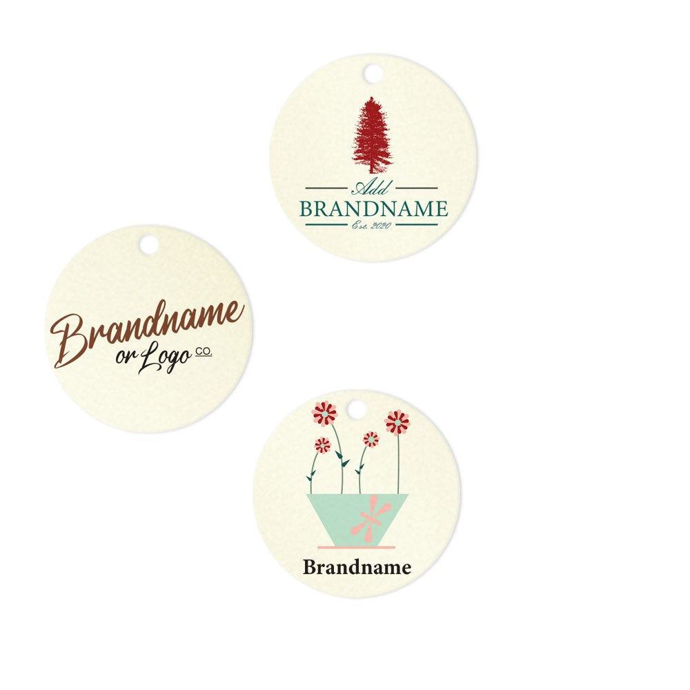 Ivory Custom Hang Tag - Circle - 1-1/2" dia. (100 per pack)
