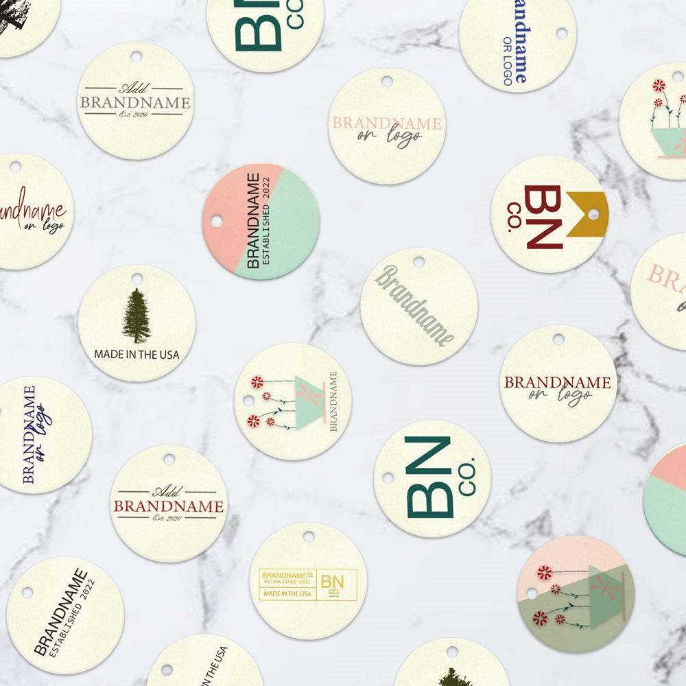 Ivory Custom Hang Tag - Circle - 1-1/2" dia. (100 per pack)