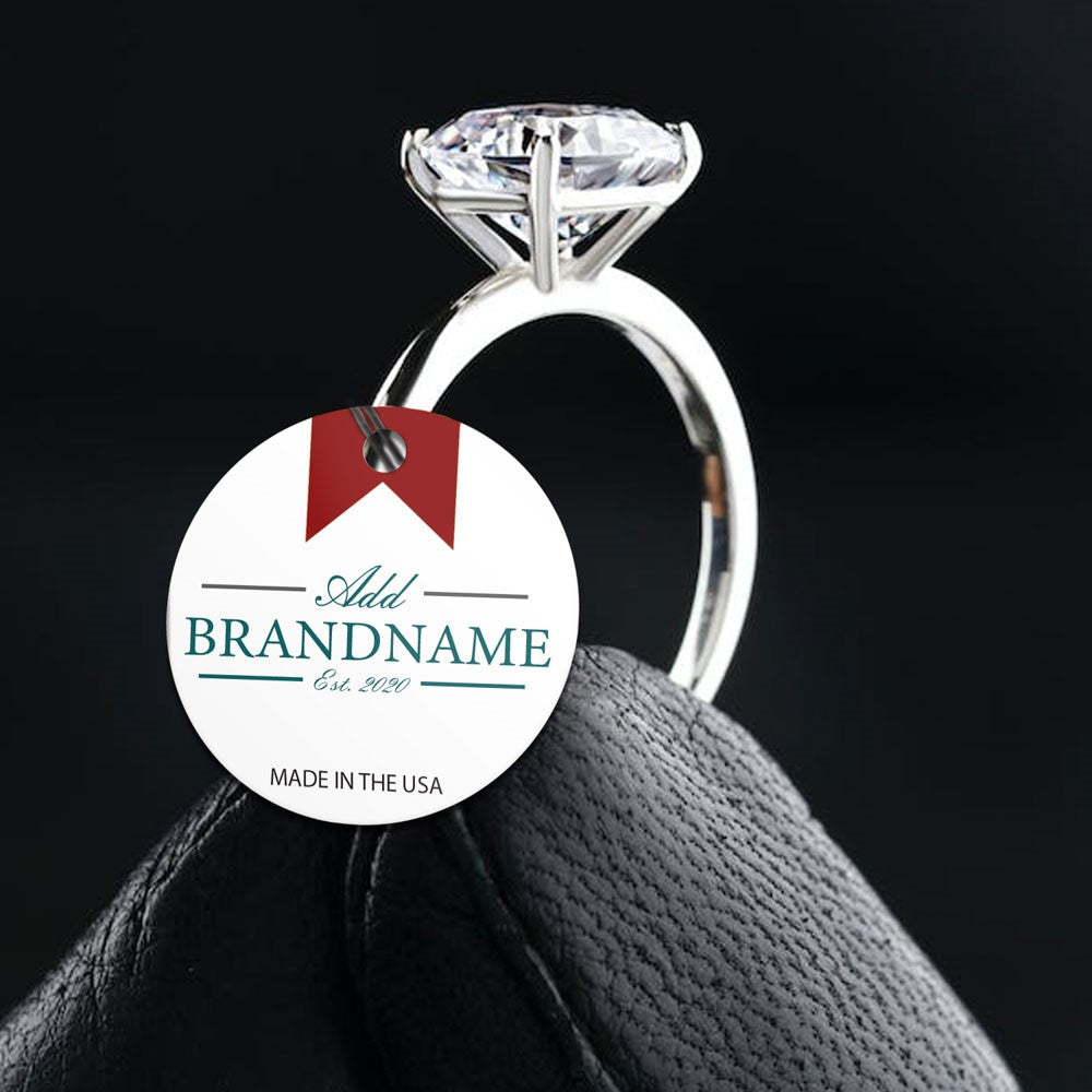 Matte White Custom Hang Tag - Circle - 1-1/2" dia. (100 per pack)