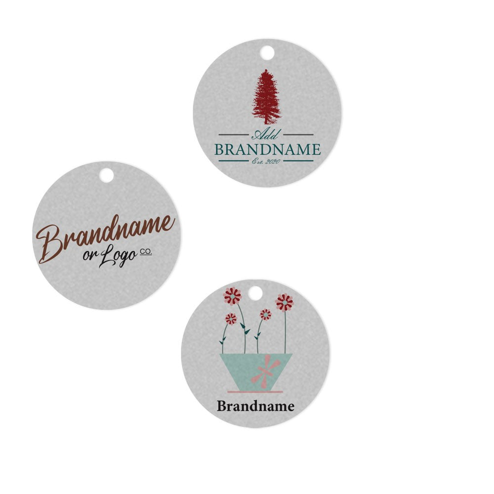 Smoke Grey Custom Hang Tag - Circle - 1-1/2" dia. (70 per pack)