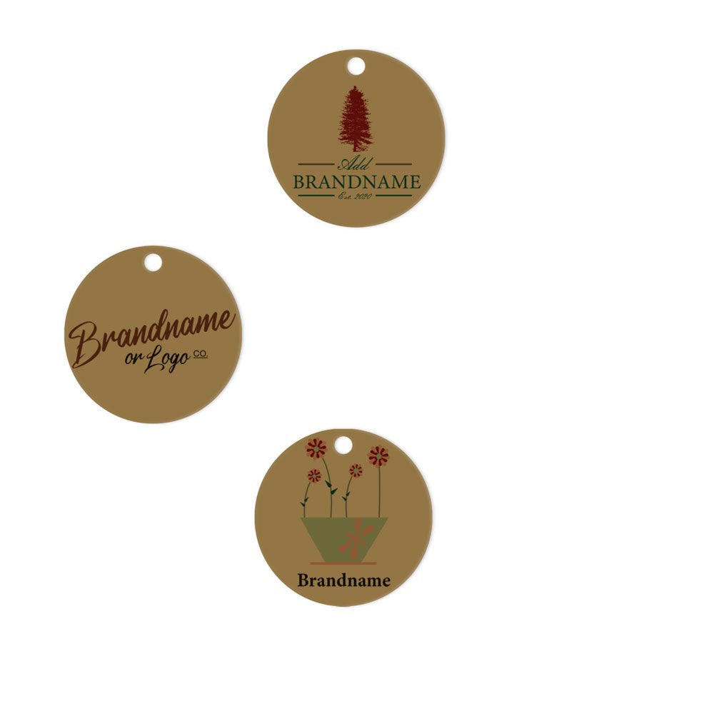 Kraft Custom Hang Tag - Circle - 1" dia.