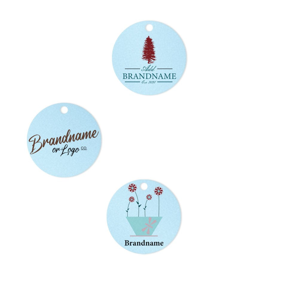Shimmer Blue Custom Hang Tag - Circle - 1" dia.