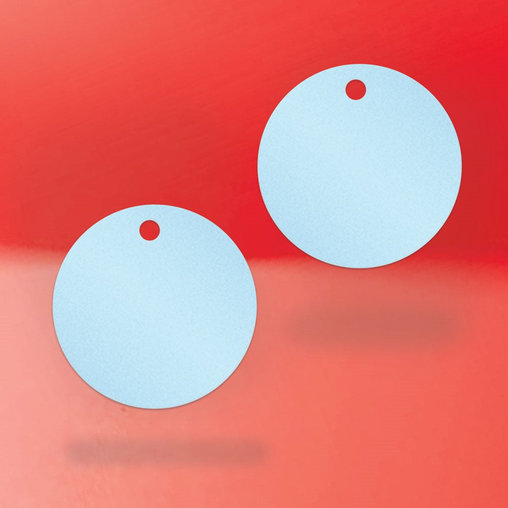 Shimmer Blue Custom Hang Tag - Circle - 1" dia.