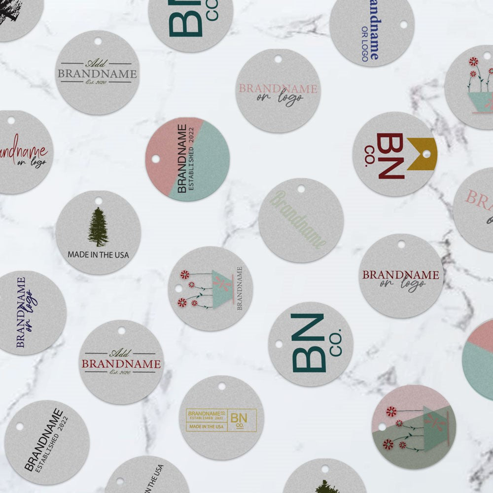 Smoke Grey Custom Hang Tag - Circle - 1" dia.