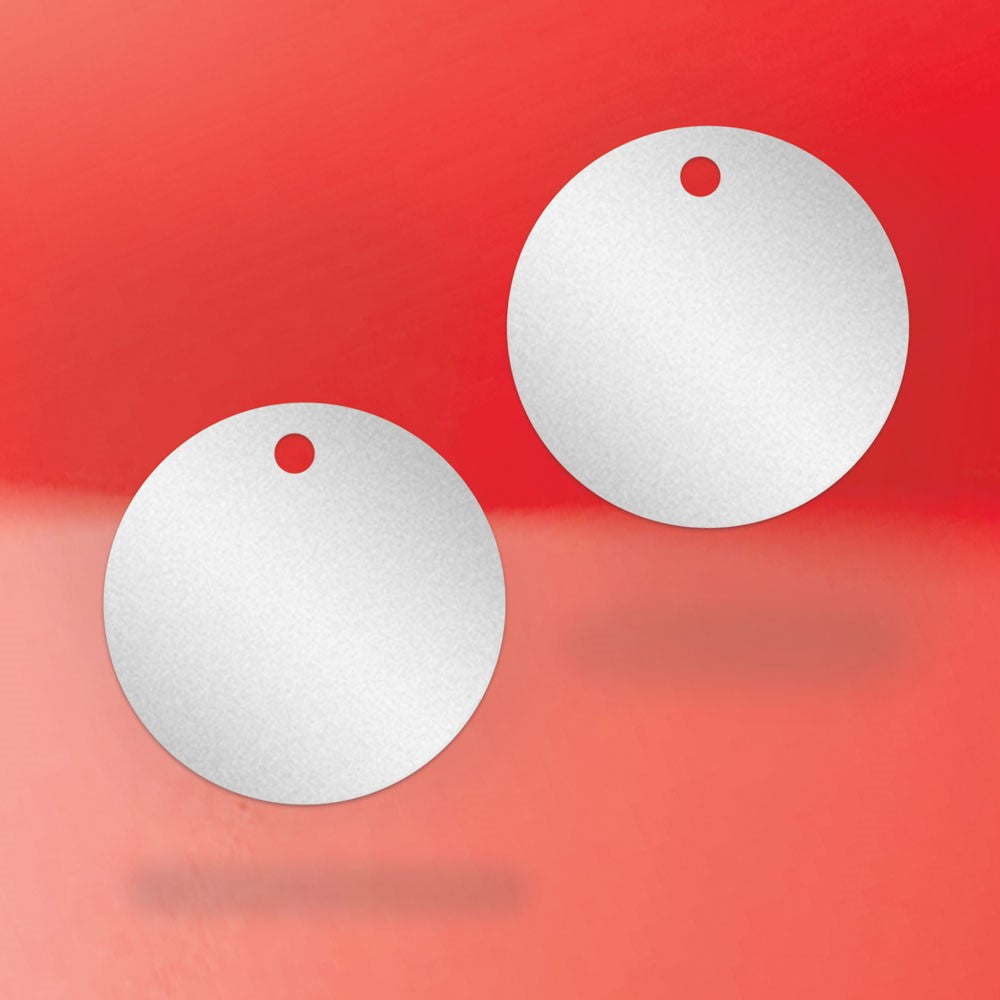 Shimmer Silver Custom Hang Tag - Circle - 1" dia.