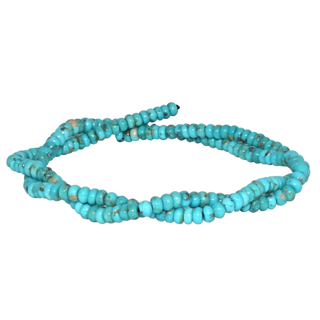 Natural Kingman Turquoise 4 mm Rondelle Beads| Arizona |