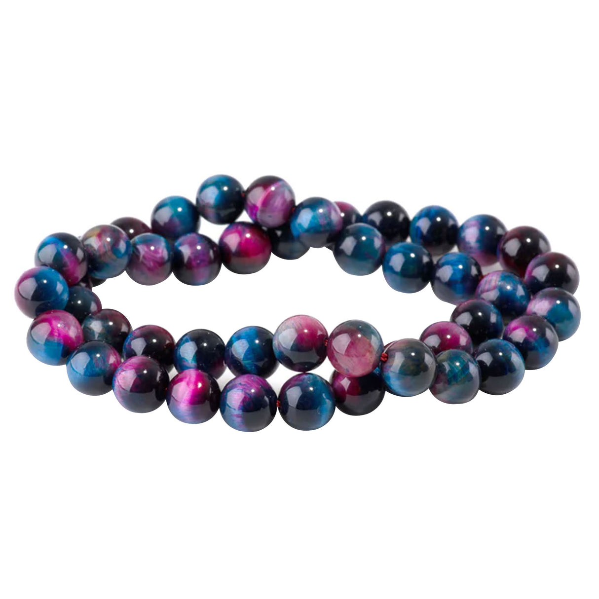 Rainbow Tiger Eye 8mm Round Beads – Dyed Multicolor Gemstone Strand
