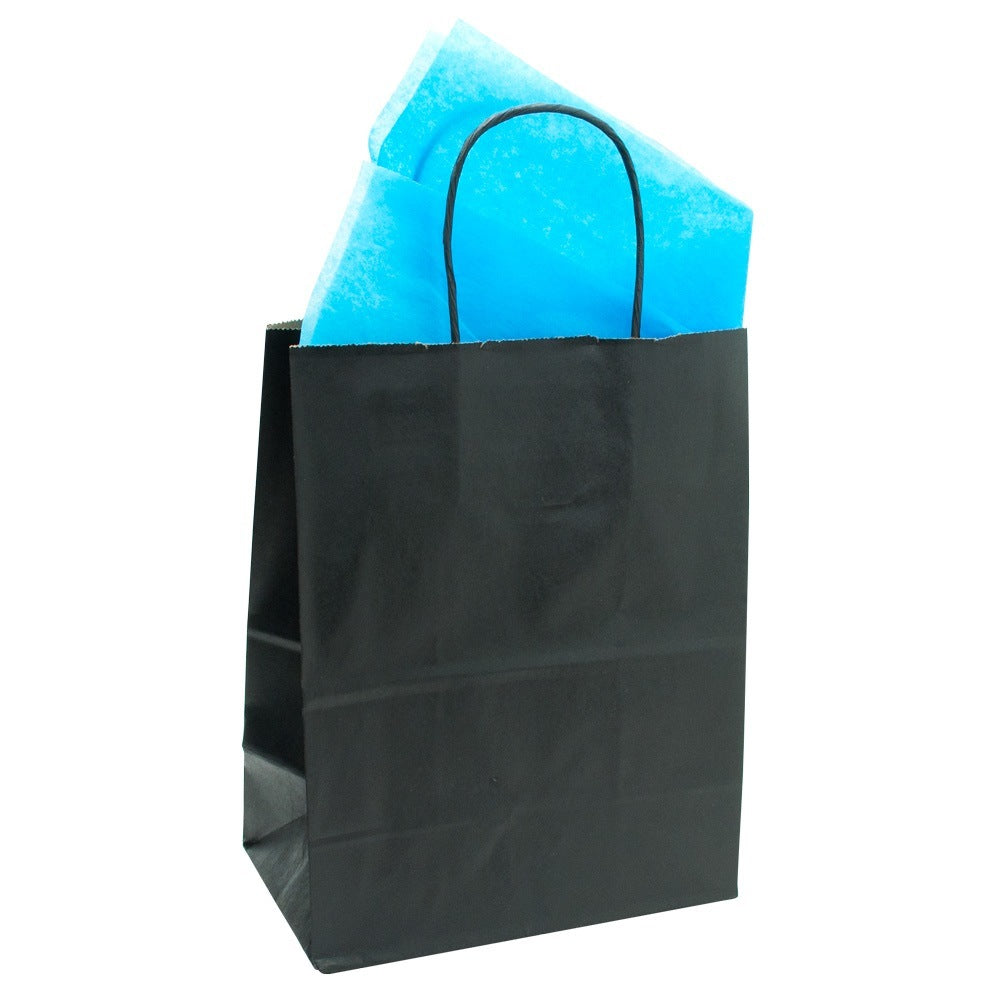 Black Kraft Paper Gift Shopping Bag with Handle, 12-1/4 x 4-3/4 x 15-3/4
