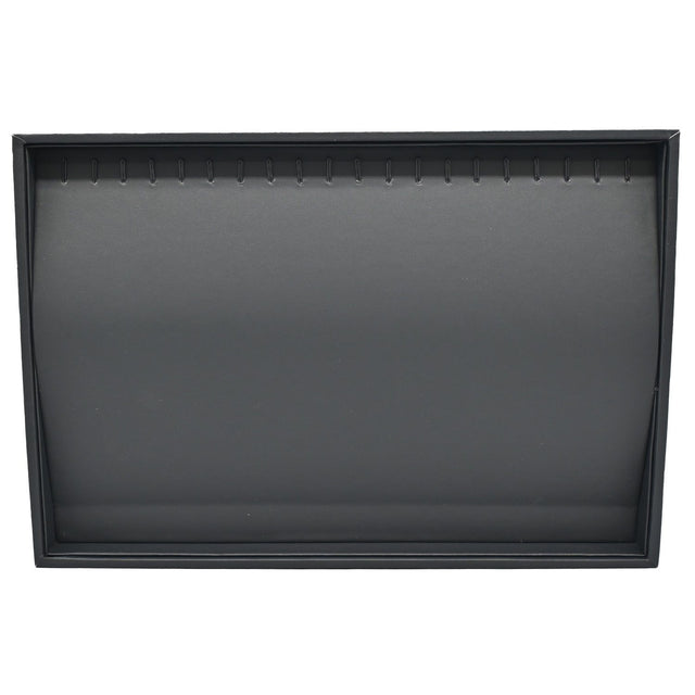 20 Clip Black Leatherette Jewelry Bracelet or Necklace Showcase Display Tray