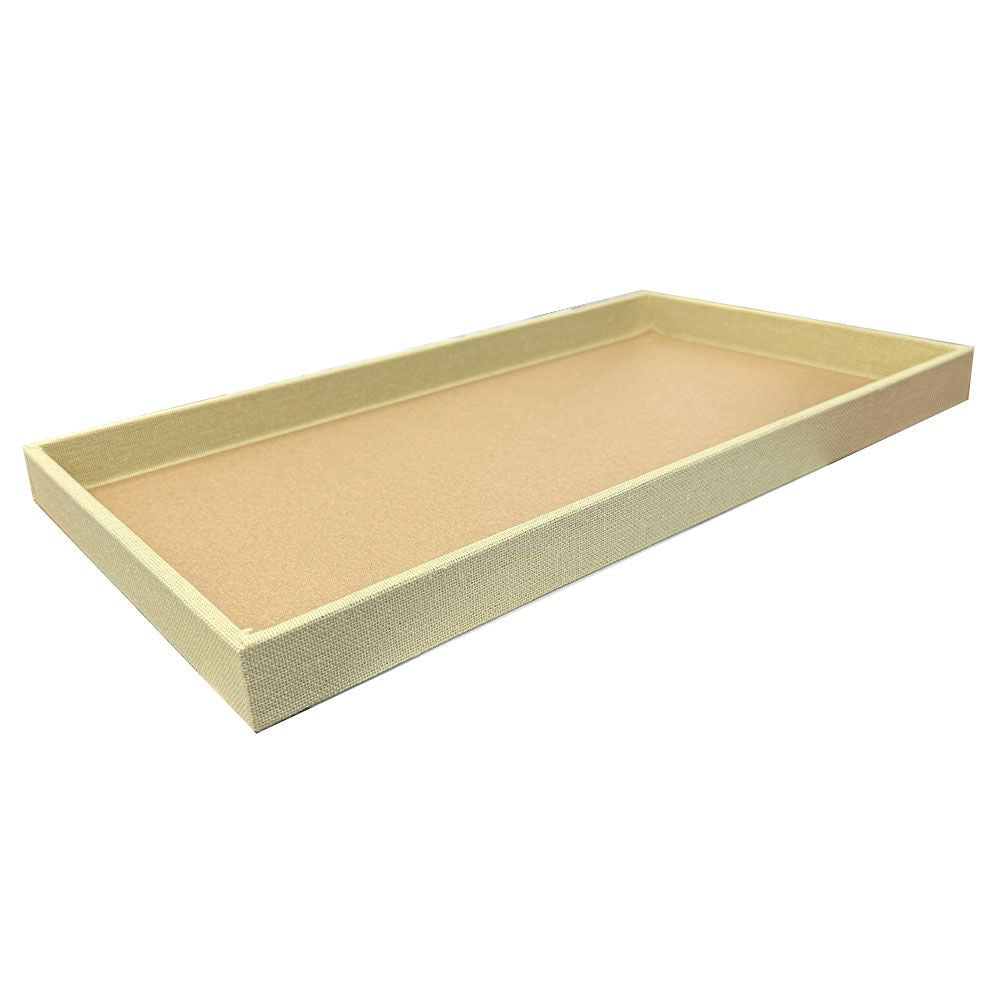 Tan Linen Jewelry Display Tray 1"