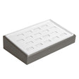 Steel Grey Leatherette 18 Slot Jewelry Ring Display Tray