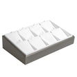 Steel Grey Leatherette 8 Compartment Jewelry Earring / Pendant Display Tray