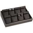 Steel Grey Leatherette 8 Compartment Jewelry Earring Display Tray