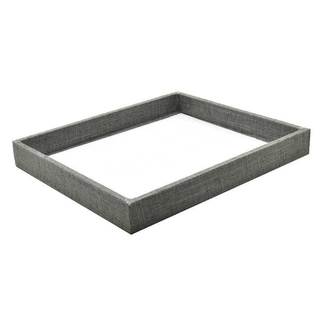 Grey Linen Jewelry Tray-Half Size-1"