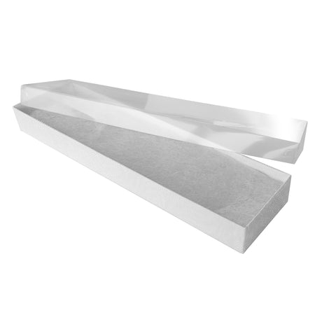 Swirl White Clear-View Lid Cotton Filled Jewelry Gift Boxes #82