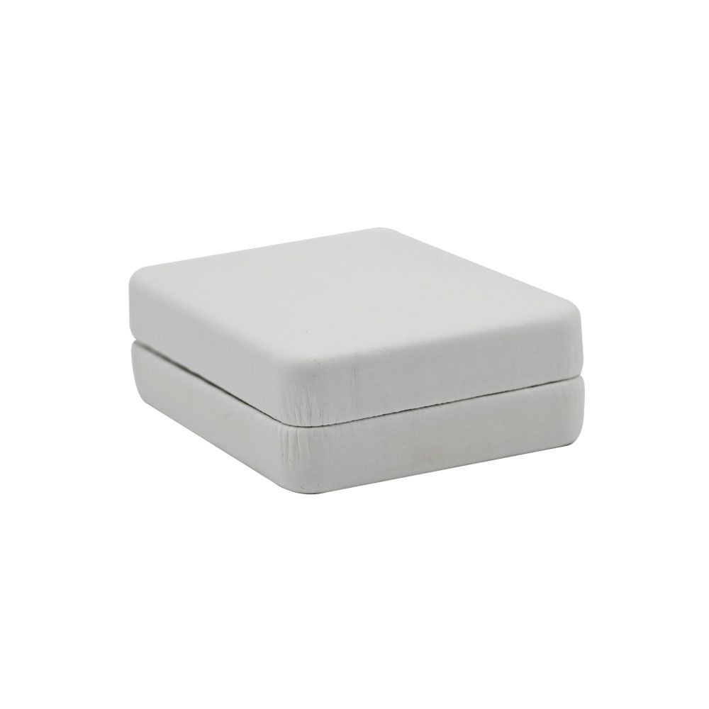 White Leatherette Jewelry Pendant or Earring Box