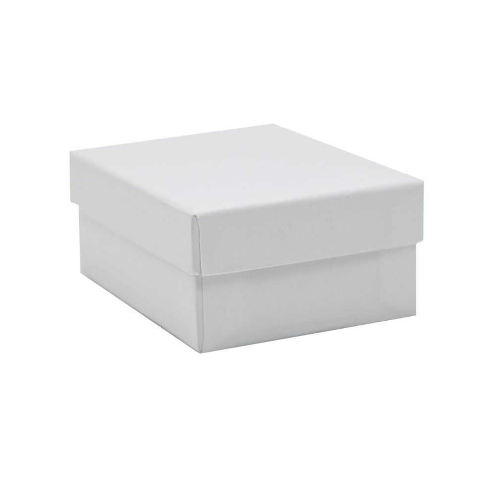 White Leatherette Jewelry Pendant or Earring Box