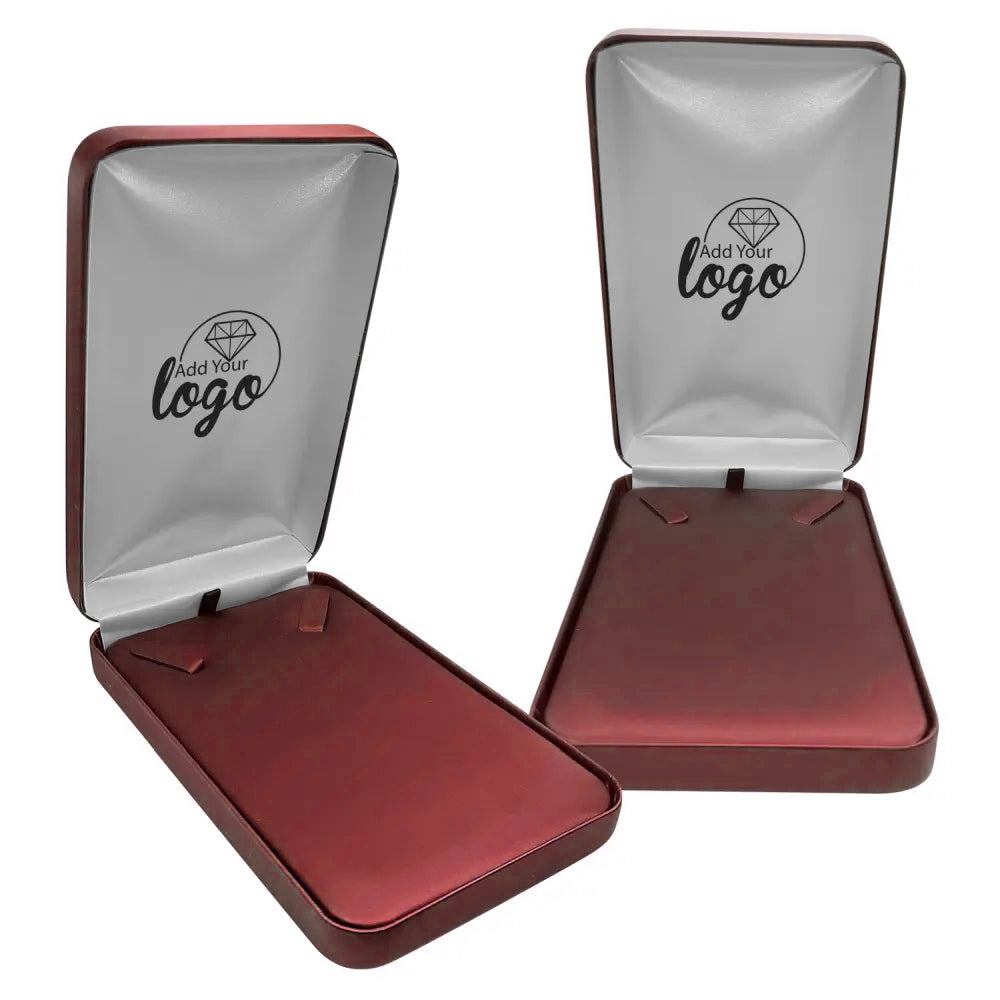 Burgundy Leatherette Jewelry Necklace or Chain Box