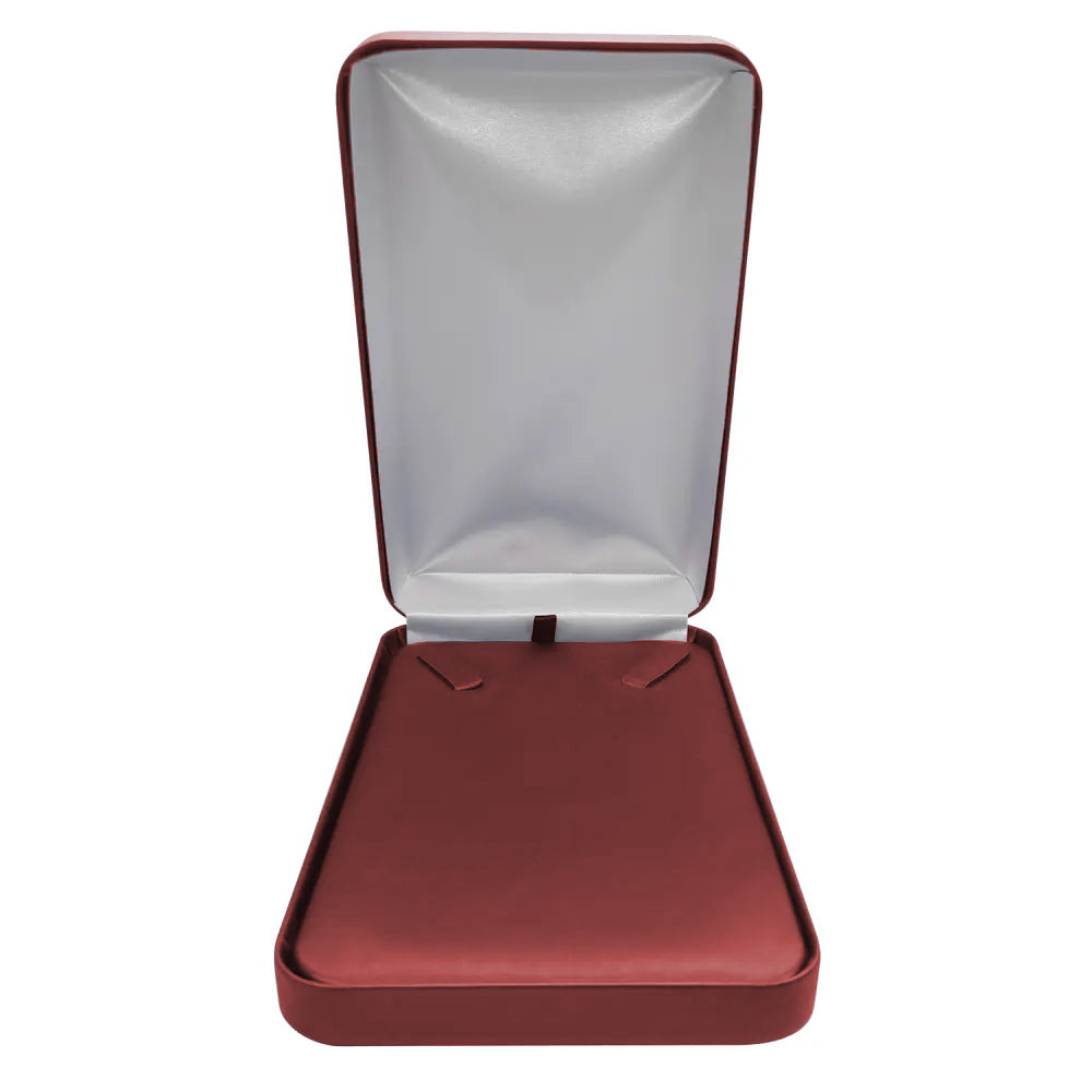 Burgundy Leatherette Jewelry Necklace or Chain Box