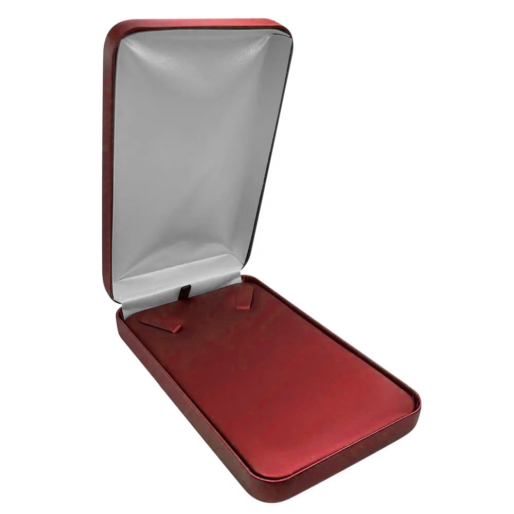 Burgundy Leatherette Jewelry Necklace or Chain Box