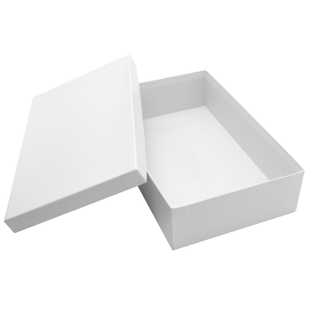 White Leatherette Jewelry Necklace or Chain Box