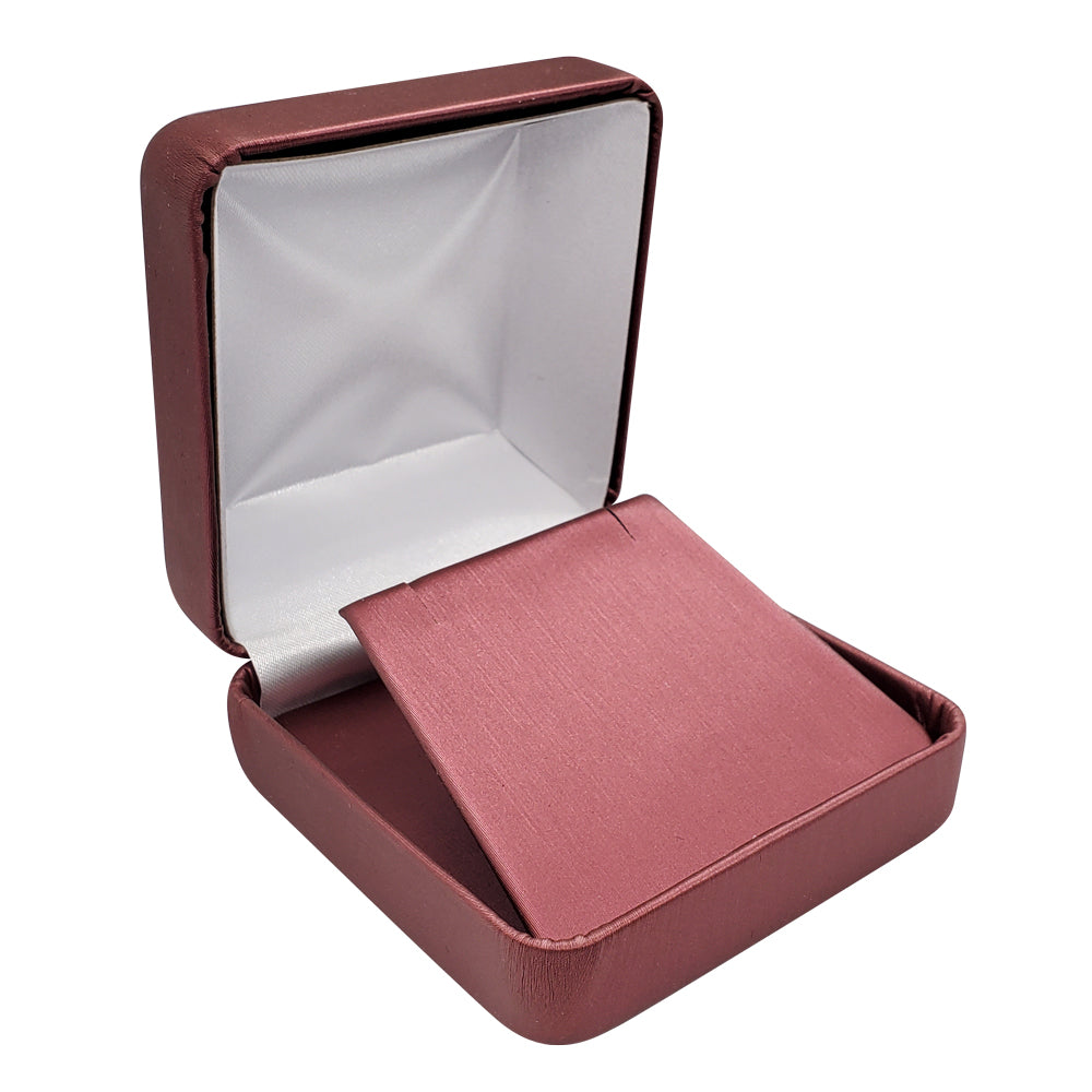 Burgundy Leatherette Jewelry Pendant Box