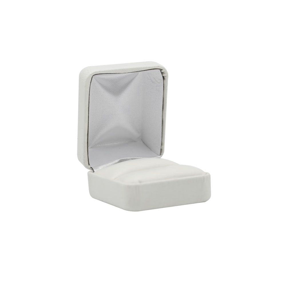 White Leatherette Jewelry Ring Boxes
