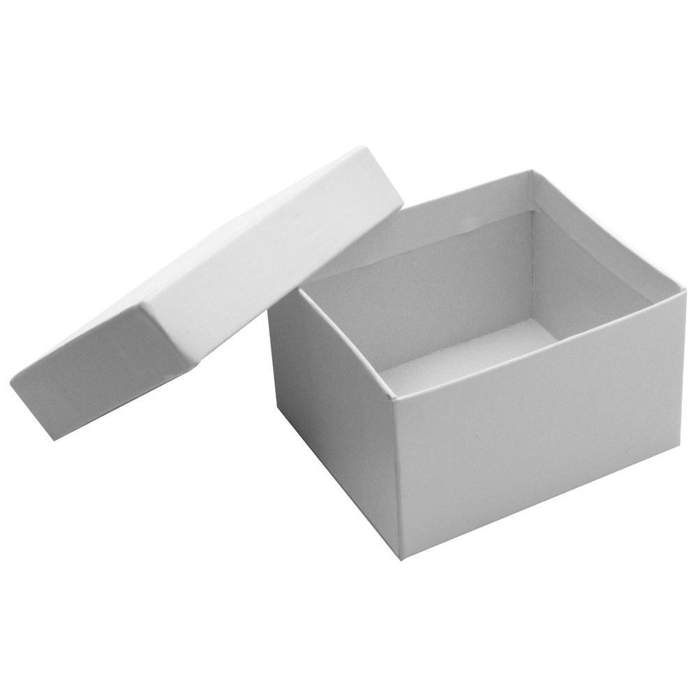 White Leatherette Dual Jewelry Ring Box, Holds 1 to 2 Rings