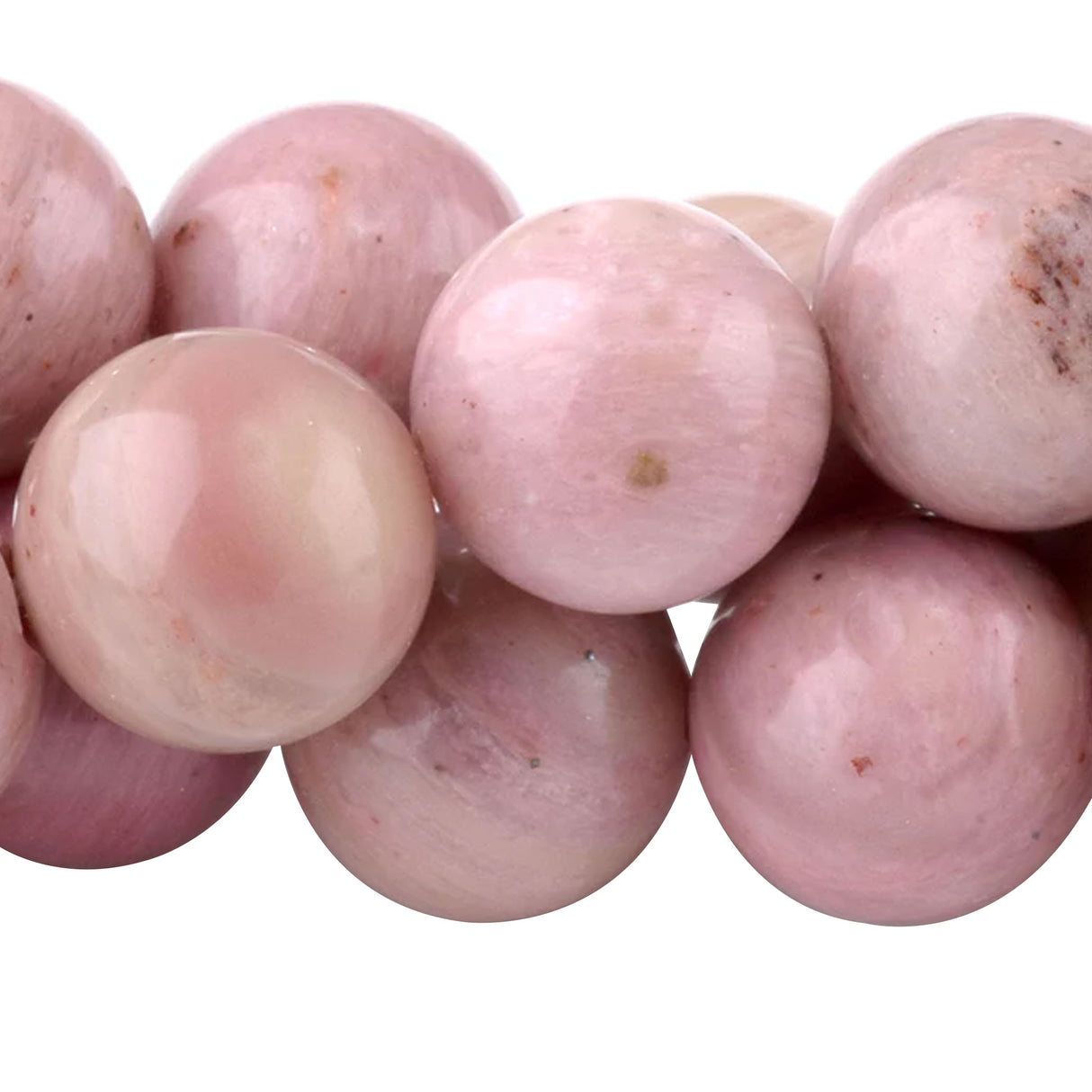 Wood Rhodonite 8mm Round Beads - Natural Earthy Gemstone Strand