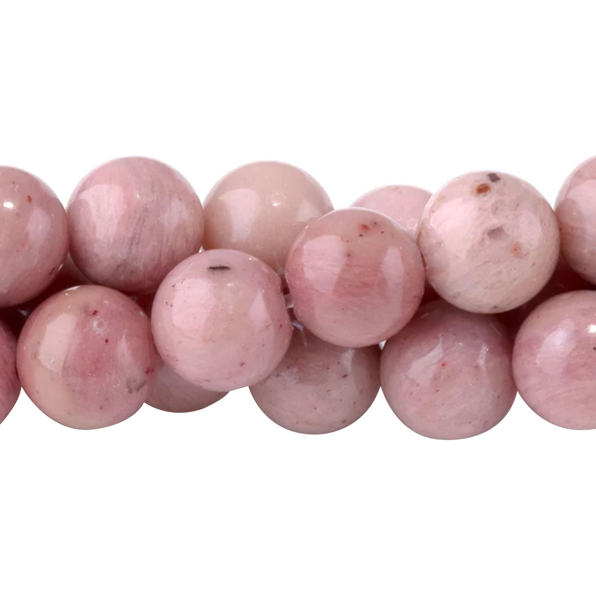 Wood Rhodonite 6mm Round Beads - Natural Earthy Gemstone Strand