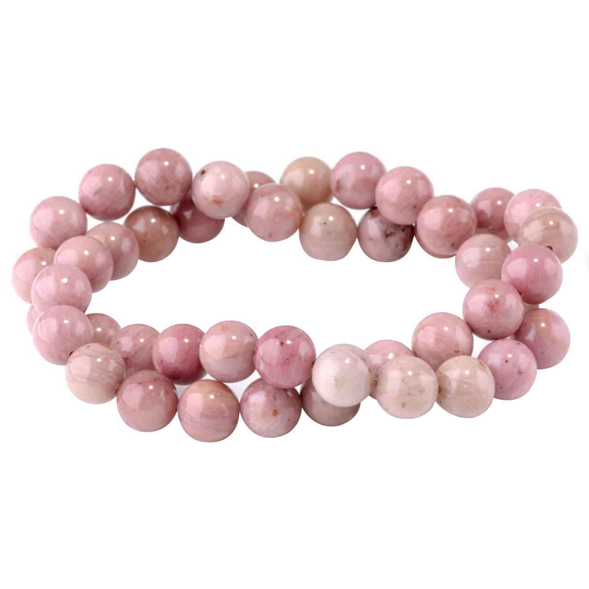 Wood Rhodonite 8mm Round Beads - Natural Earthy Gemstone Strand
