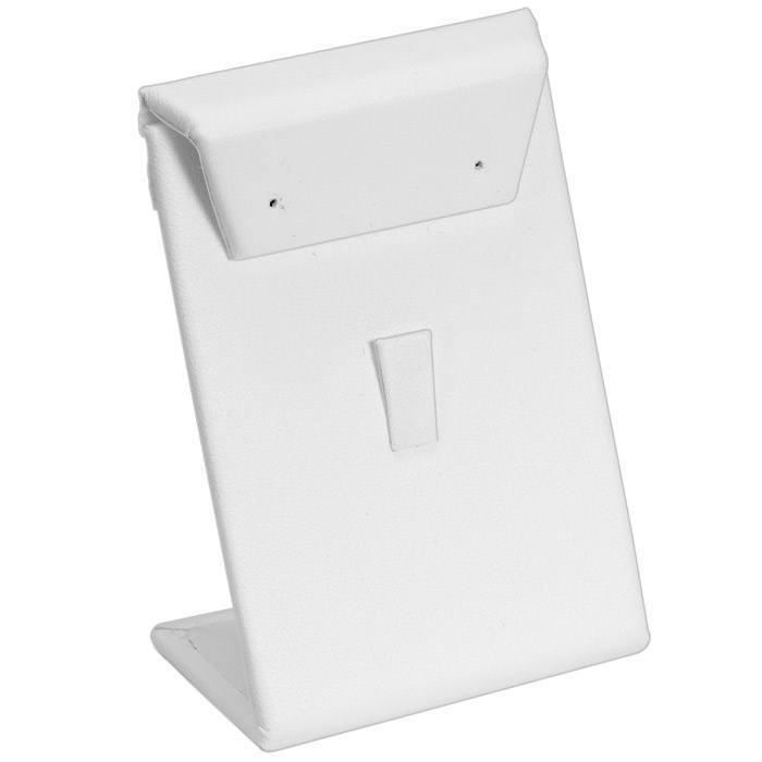 White Leatherette Jewelry Earring and Ring Combination Stand