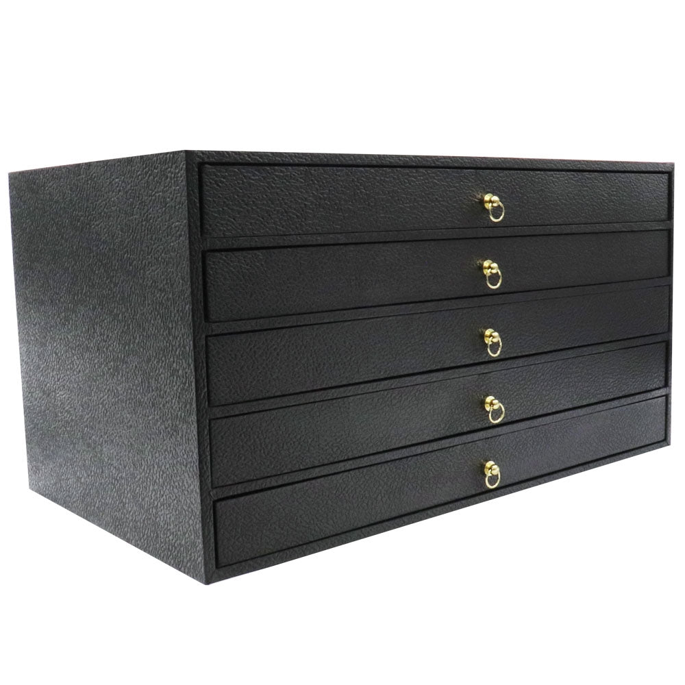 Black 5 Drawer Jewelry Tray Compartment Organizer