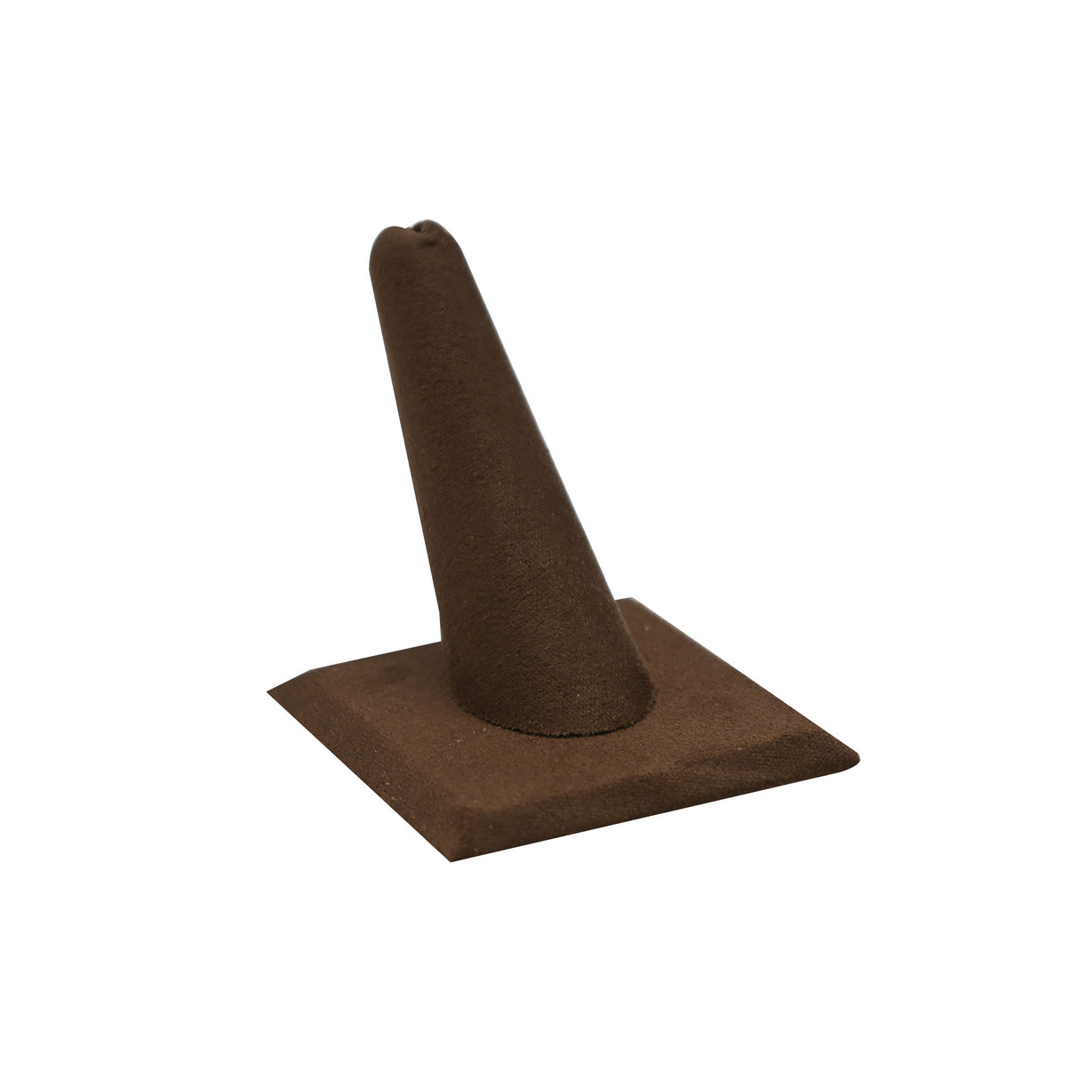 Brown Suede Single Finger Jewelry Ring Display
