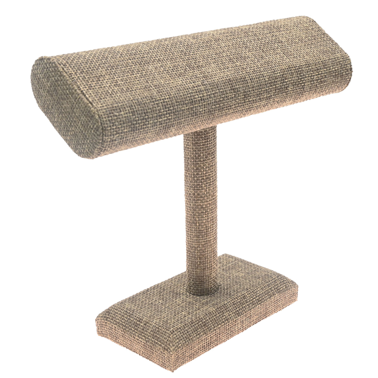 Brown Burlap Bracelet Oval T-Bar Display Stand - 6.25" Tall