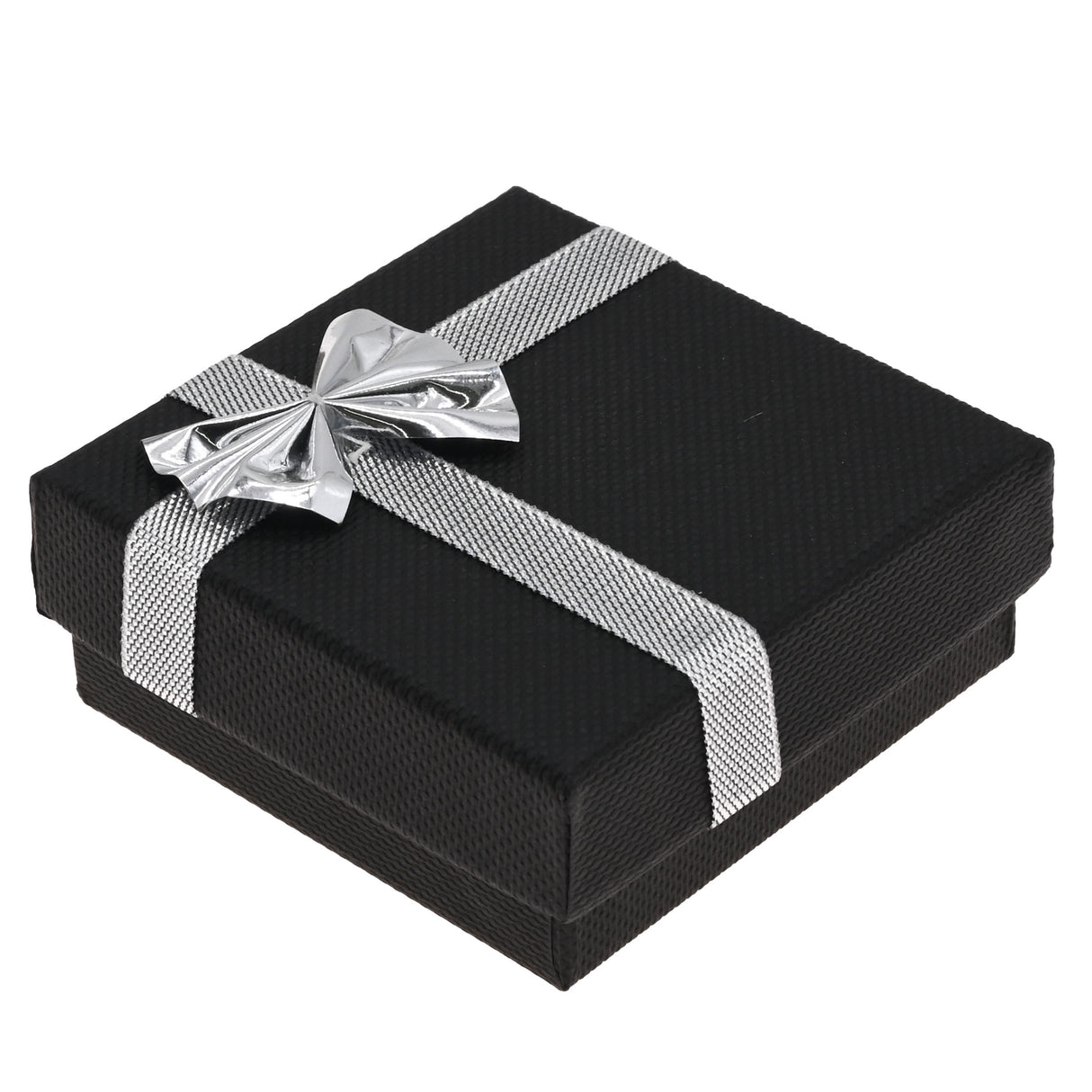 Black Paper Silver Bow-Tie Jewelry T Earring Insert Gift Boxes