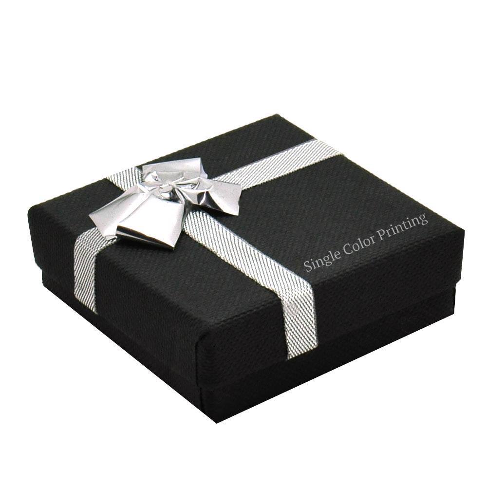 Black Paper Silver Bow-Tie Jewelry T Earring Insert Gift Boxes