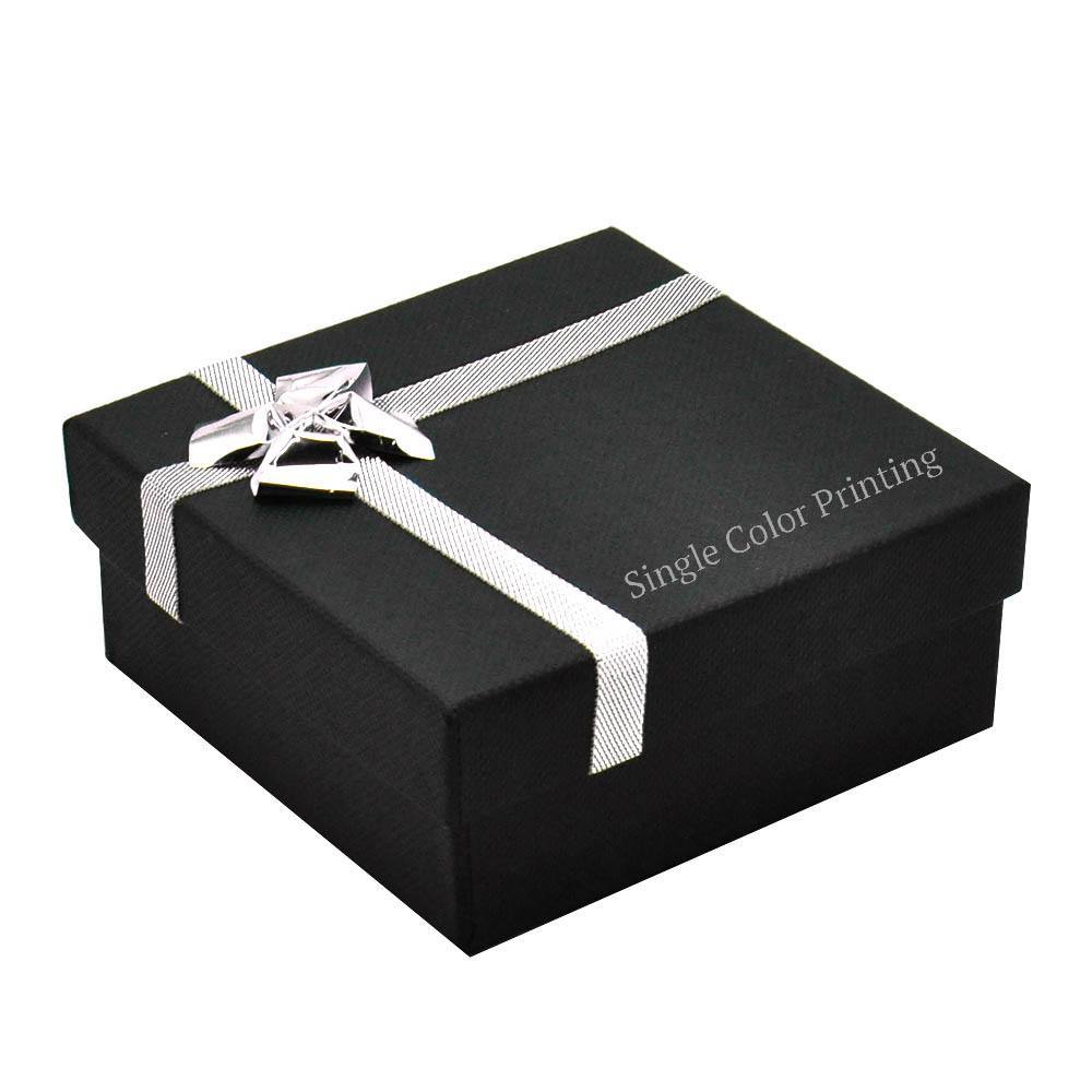 Black Paper Silver Bow-Tie Jewelry Pendant Gift Boxes