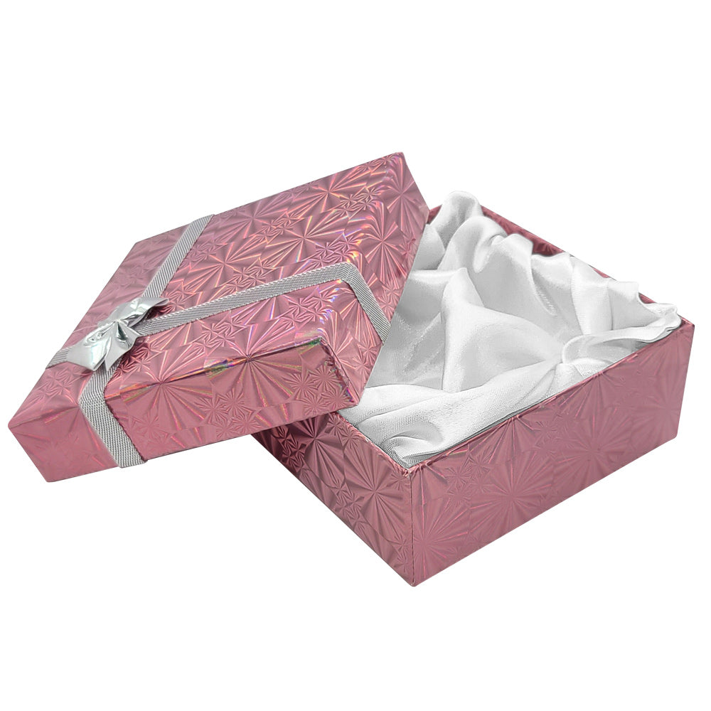 Holographic Mixed Color Paper Silver Bow-Tie Jewelry Bangle or Watch Gift Boxes