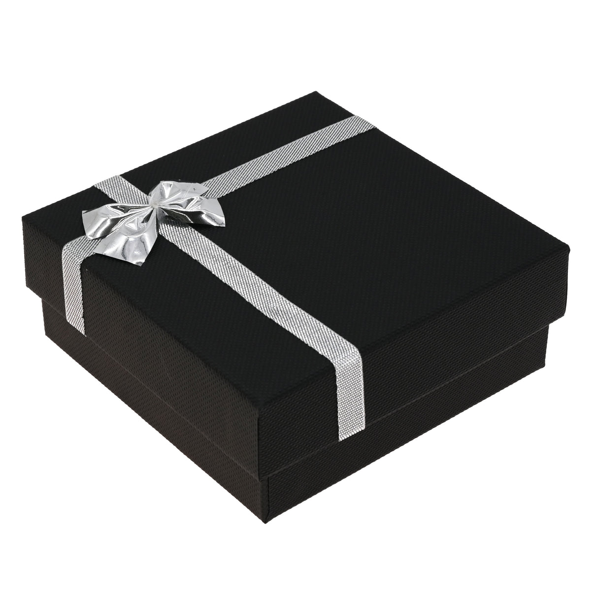 Black Paper Silver Bow-Tie Jewelry Bangle or Watch Gift Boxes