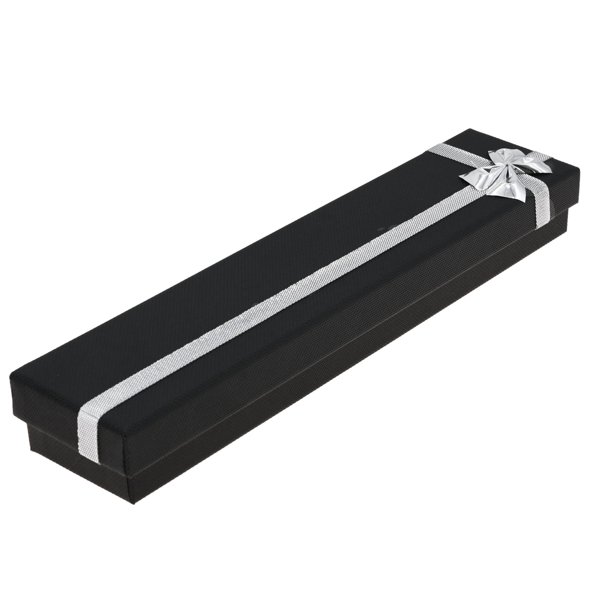 Black Paper Silver Bow-Tie Jewelry Watch or Bracelet Gift Boxes