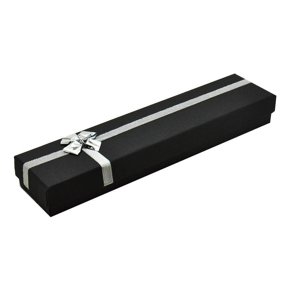 Black Paper Silver Bow-Tie Jewelry Watch or Bracelet Gift Boxes
