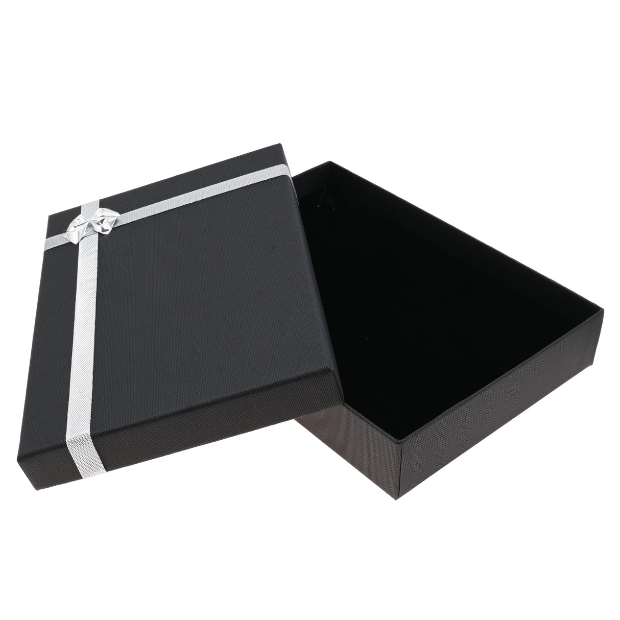 Black Paper Silver Bow-Tie Jewelry Necklace Boxes