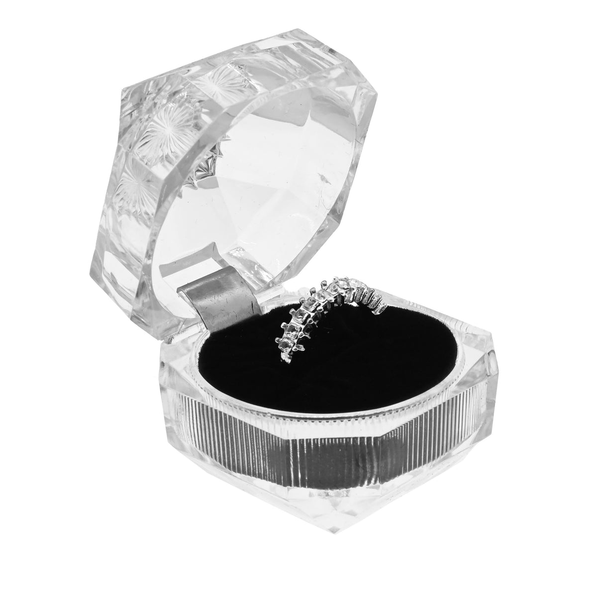 Clear Crystal Style Lucite Jewelry Ring Boxes