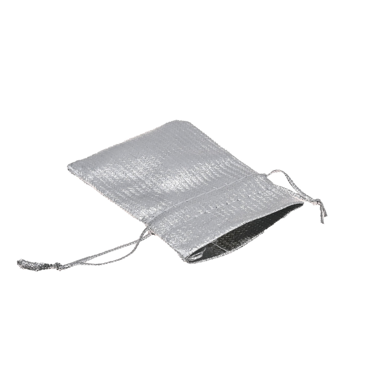 Metallic Silver Drawstring Gift Pouches, 1-3/4" x 2", 12 Per Pack