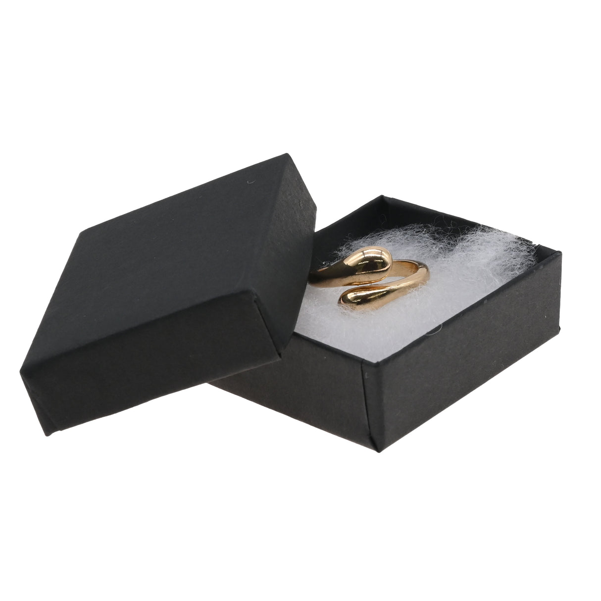 Matte Black Paper Cotton Filled Jewelry Gift Boxes #11