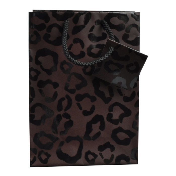 Animal Print Gift Shopping Bags with Handle, 4-3/4" x 2-1/2" x 6"