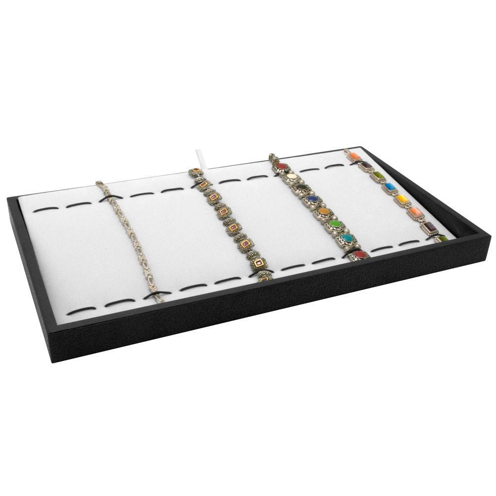 Black Leatherette Wrapped Jewelry Tray-1"-Full Size